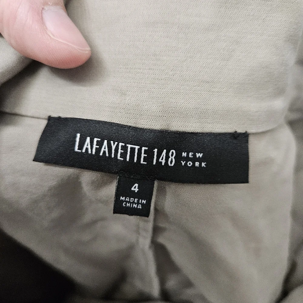 Lafayette 148 New York Beige Midi Dress Size 4 - Picture 5 of 6